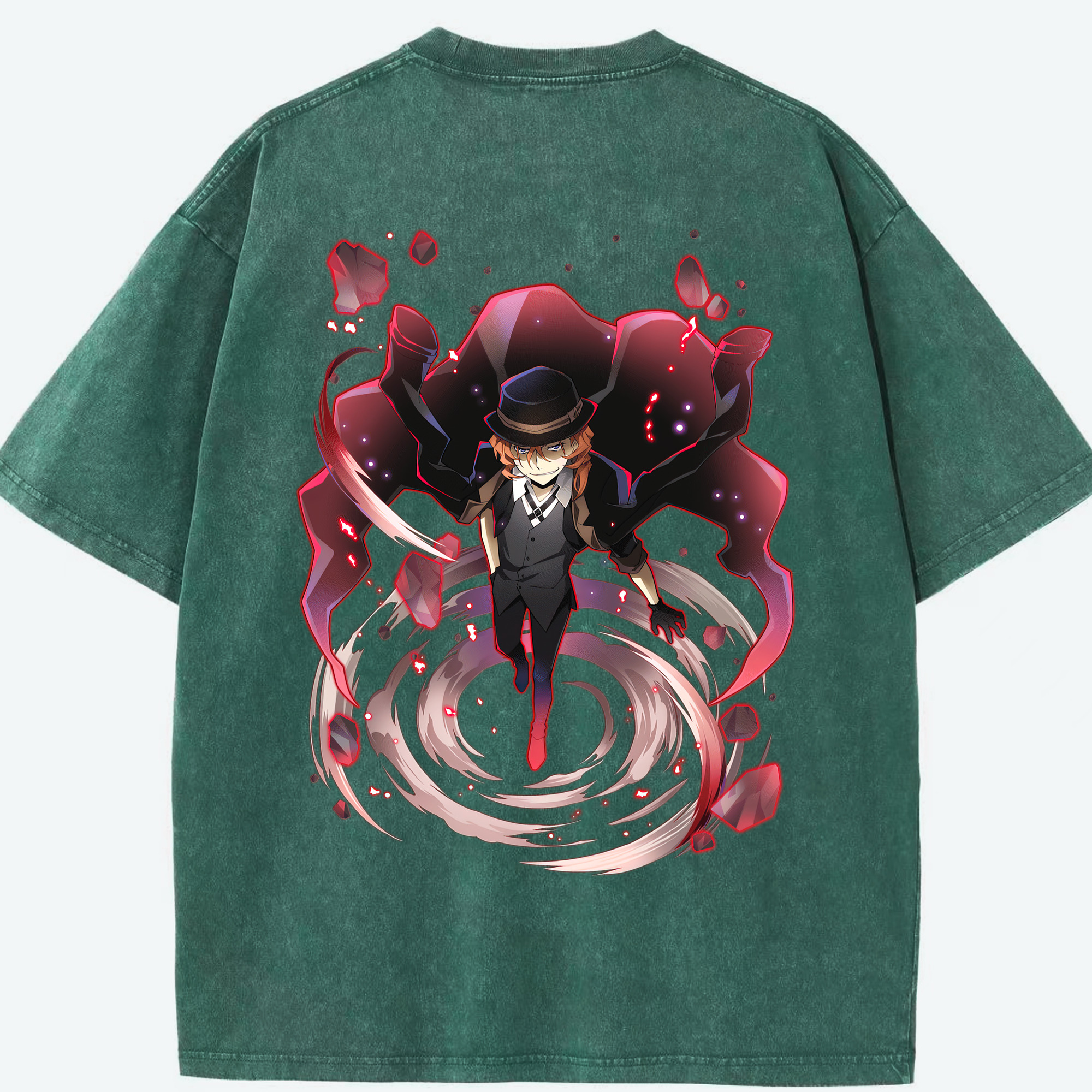 （画像用） 文豪ストレイドッグス Bungo Stray Dogs 綿100% ヴィンテージ風 半袖Tシャツ（背面プリント）